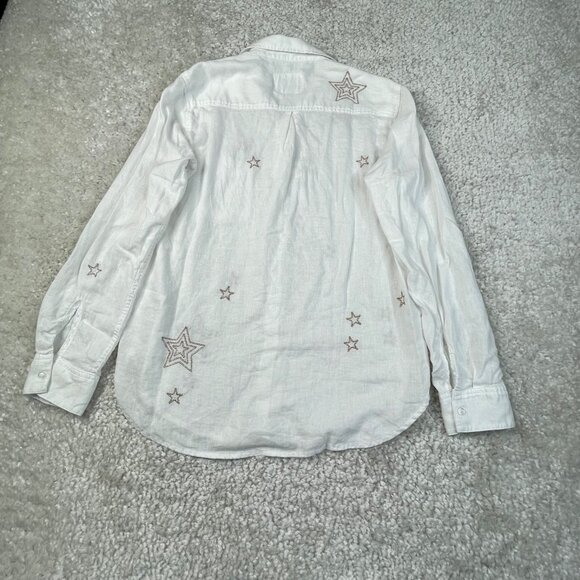 Rails Charli Metallic Stars Button Front Shirt White Womens XS - Picture 4 of 11